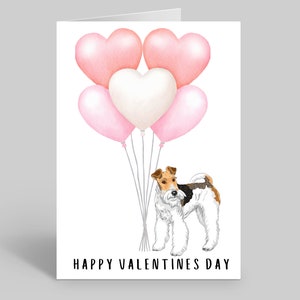 Cartes de Saint Valentin Fox Wire Terrier, cartes de Saint Valentin Fox Wire, cartes de Saint Valentin chien, cartes de Saint Valentin animal de compagnie, carte de chien Fox Wire Terrier