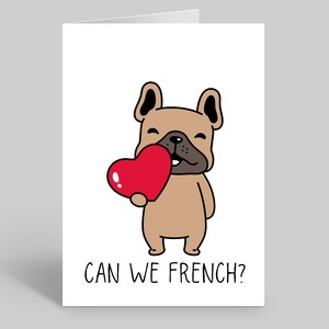 Carte de Saint-Valentin drôle de chien, carte de chien drôle, Saint-Valentin de baiser français, humour de Saint-Valentin, cartes de bouledogue français, cartes de Saint-Valentin drôles d'animal de compagnie