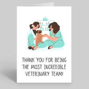 Thank You Vet Card, Thank You Cards, Vet Cards, Veterinary Thank You Card, Veterinary Cards, Cards For Vets, Veterinary Nurse Cards