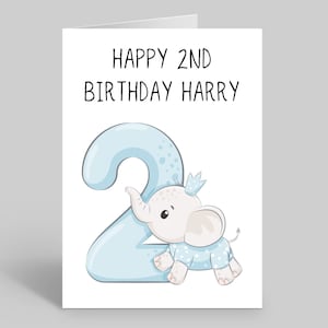 Personalised Toddler Birthday Card, Toddler Birthday Card, 2nd Birthday Card, Boys 2nd  Birthday, Second Birthday, Personalised Card
