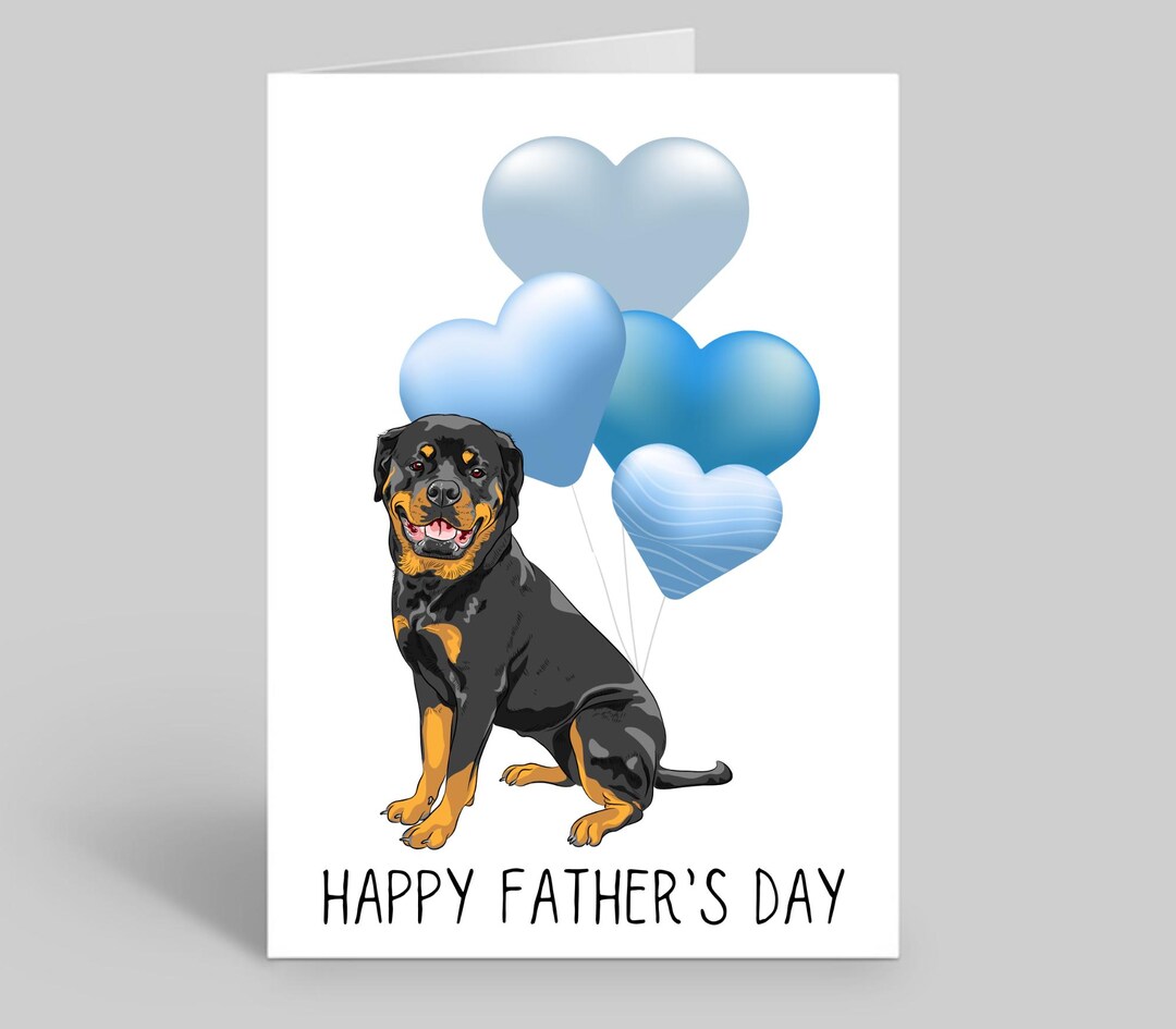 Dog Dad Fathers Day Card, Dog Fathers Day Gifts, Dog Cards, Rottweiler ...