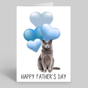 Carte fête des pères British Shorthair, Cartes de fête des pères chat, Cartes de papa de chat, Cartes de chat, Cartes pour la fête des pères, Chats pour la fête des pères, Cartes de chats