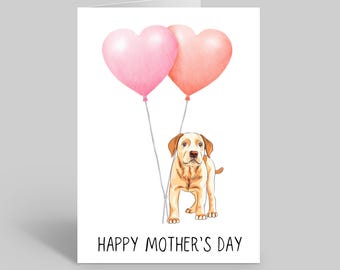 Golden Labrador Mothers Day Card, Golden Lab Mothers Day, Dog Card, Pet Card, Golden Labrador Dog Cards Gifts, Furbaby Card, Dog Mum Cards