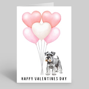 Cartes de Saint-Valentin Schnauzer, cartes de Saint-Valentin Schnauzer, cartes de Saint-Valentin pour chiens, cartes de Saint-Valentin pour animaux de compagnie, cartes de chien Schnauzer, Schnauzers
