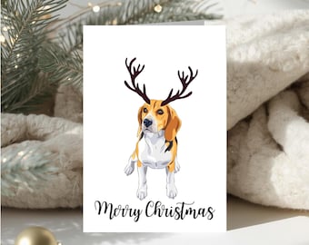 Dog Xmas Card | Custom Made Xmas Cards | Cards For Dog Lovers | Cards For Pets |Cute Xmas Cards | Quirky Xmas Cards | Beagle Dogs