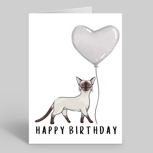 Siamese Birthday Greetings Card by Red Cap Cards main image 0