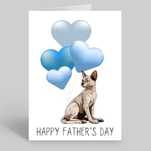 Carte fête des pères Sphynx, carte fête des pères chat, cartes chat, carte fête des pères chat Sphynx, animaux de compagnie, carte fête des pères animal de compagnie, cartes chat Sphynx