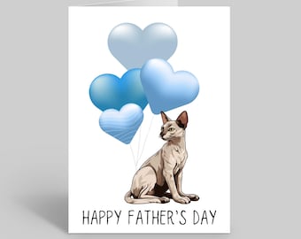 Tarjeta del Día del Padre con Gato Sphynx, Tarjeta del Día del Padre con Gato, Tarjetas de Gato, Tarjeta del Día del Padre con Gato Sphynx, Tarjetas de Mascotas, Tarjeta del Día del Padre con Mascota, Tarjetas de Gato Sphynx