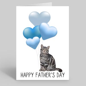 Carte fête des pères papa chat, cadeaux fête des pères chat, cartes chat, carte fête des pères tigré argenté, cartes animal de compagnie, carte fête des pères animal de compagnie, chat tigré argenté