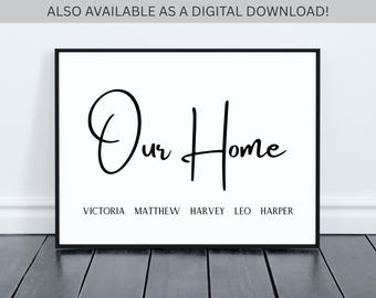 Personalised Family Prints, Family Christmas Gifts, Home Family Prints, Names Print, Family Names, Personalised Gifts, Family Home Gifts