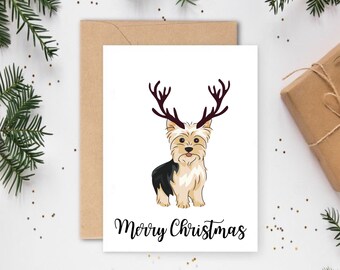 Dog Christmas Card, Christmas Dog Cards, Christmas Pet Cards,  Cute Xmas Cards, Quirky Christmas Cards, Yorkie Cards, Yorkshire Terrier Card
