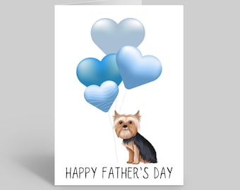 Dog Dad Fathers Day Card, Dog Fathers Day Gift, Dog Cards, Yorkie Card, Yorkshire Terrier Fathers Day Card, Pet Fathers Day Cards, Pet Card