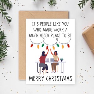 Cartes de Noël d'un collègue, Cartes de Noël de collègue, Cartes de père Noël secrètes, Cartes de Noël de travail, Cartes de Noël de directeur, Carte de Noël de patron