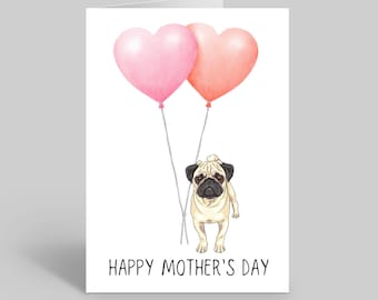Pug Mother's Day Card, Dog Cards