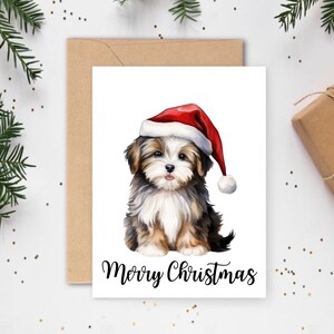Carte de Noël pour chiots, cartes de Noël pour chiens, cartes de Noël pour animaux de compagnie, cartes de Noël pour chiens, cartes pour chiots, cartes pour chiens, cartes pour animaux de compagnie, cartes de chapeau de Père Noël