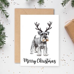 Cartes de Noël pour chiens Schnauzer, Cartes de Noël pour chiens, Cartes de Noël pour chiens, Cartes de Noël pour animaux de compagnie, Cartes pour chiens