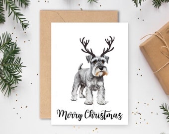 Schnauzer Dog Christmas Card, Dog Christmas Cards, Christmas Cards For Dogs, Pet Christmas Cards, Dog Cards, Christmas Card Schnauzer Dogs