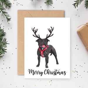 de Noël pour chien | Cartes de Noël personnalisées | cartes postales pour les amoureux des chiens | pour animaux de compagnie | Jolies cartes de Noël | Cartes de Noël originales | Terrier du Staffordshire