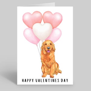 Carte de Saint-Valentin Golden Retriever, carte de Saint-Valentin Retriever, carte de Saint-Valentin pour chien, carte de Saint-Valentin pour animaux de compagnie, cartes Golden Retriever, cartes pour chiens