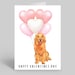 Golden Retriever Valentines Card, Retriever Valentines Card, Dog ...