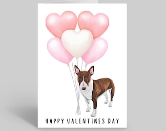 English Bull Terrier Valentines Day Card, English Bull Valentines Card, Dog Valentines Day Card, Pet Valentines Card, English Bully Cards