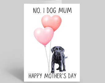 Black Labrador Mothers Day Card, Black Lab Mothers Day Gift, Dog Mothers Day Card, Pet Card, Black Labrador Dog Cards Gifts, Furbaby Card