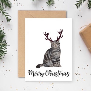 Carte de Noël de chat tigré, cartes de Noël de chat, cartes pour les amoureux des chats, cartes pour animaux de compagnie, cartes de Noël pour animaux de compagnie, cartes de chat tigré, cadeaux de chat tigré