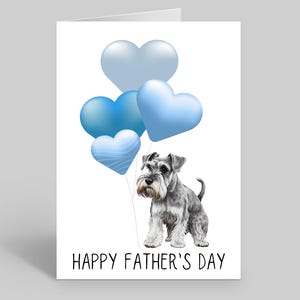 Carte fête des pères papa chien, carte fête des pères schnauzer, cartes schnauzer, cartes chien schnauzer, cartes fête des pères animal de compagnie, cartes papa schnauzer
