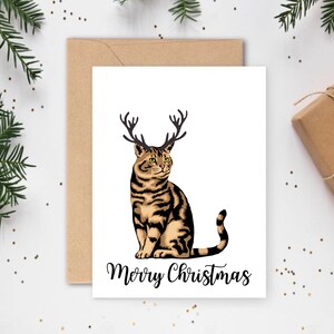 Carte de Noël chat tigré brun, Cartes de Noël chat, Cartes pour les amoureux des chats, Cartes pour animaux de compagnie, Cartes de Noël pour animal de compagnie, Cartes chat tigré, Cadeaux chat tigré