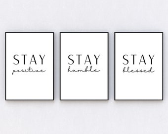 Positive Quote Prints | Set Of 3 Home Prints | Home Quote Prints | Inspirational Quotes Wall Art | Home Decor Quotes | Motivational Quotes