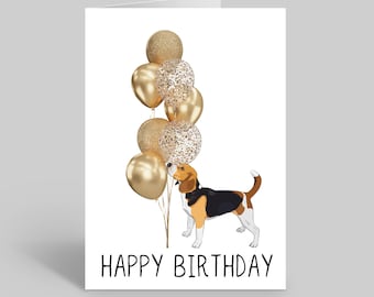 Beagle Dog Birthday Card, Dog Lover Gift