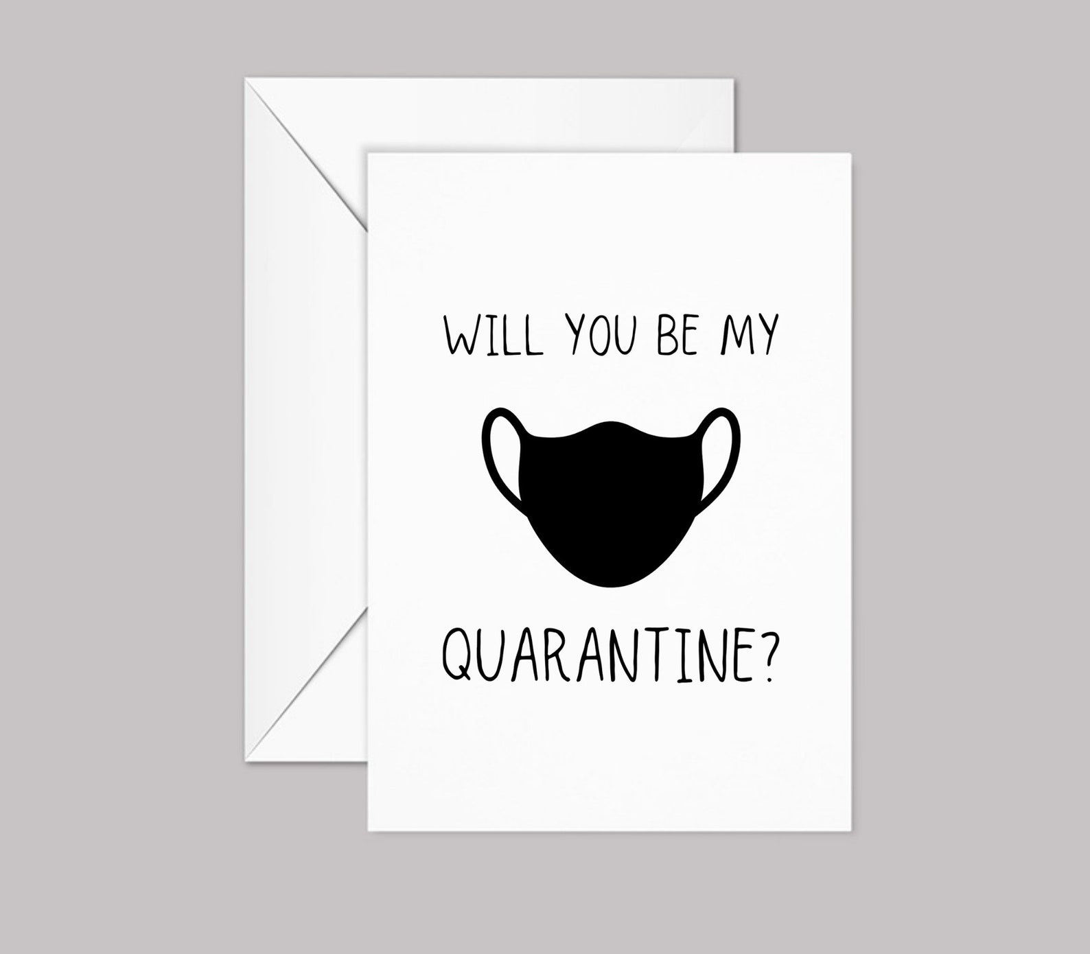 Will You Be My Quarantine Custom Made Valentines Card Etsy