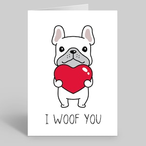 Carte de Saint-Valentin drôle de chien, carte de chien drôle, je vous fais plaisir pour la Saint-Valentin, humour de la Saint-Valentin, cartes bouledogue français, cartes de Saint-Valentin drôles d'animal de compagnie