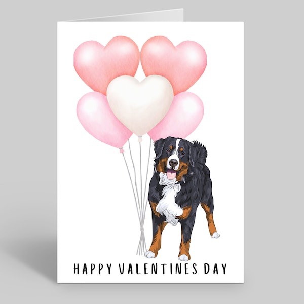 Bernese Mountain Dog Valentines Card, Bernese Valentines Card, Dog Valentines Card, Pet Valentines Card, Bernese Mountain Dog Card, Dog Card