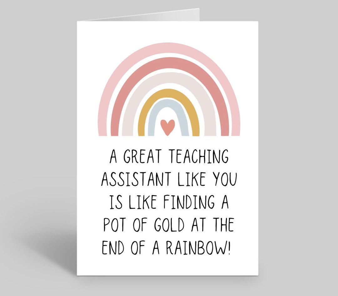 Teaching Assistant Card, Teaching Assistant Gifts, Gifts for Teaching ...