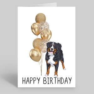 Cartes d'anniversaire Bouvier bernois, Cartes d'anniversaire pour chien, Cartes pour chiens, Cartes Animal de compagnie, Cartes chien, Cadeaux Bouvier bernois