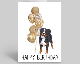 Bernese Mountain Dog Birthday Card, Dog Lover Gift
