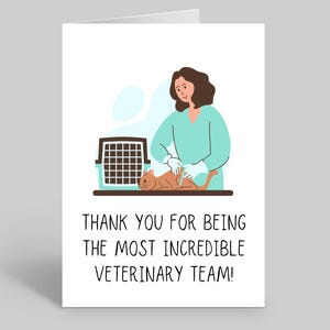 Thank You Vet Card, Thank You Cards, Vet Cards, Veterinary Thank You Card, Veterinary Cards, Cards For Vets, Veterinary Nurse Cards