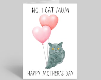 British Shorthair Mothers Day Card, Cat Mothers Day Gift, Cat Owner Mothers Day Card, Pet Cards, British Shorthair Cards Gifts, Furbaby Card