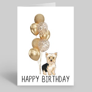 Dog Birthday Card | Custom Made Birthday Cards | Cards For Dog Lovers | Cards For Pets | Quirky Birthday Cards | Yorkshire Terrier