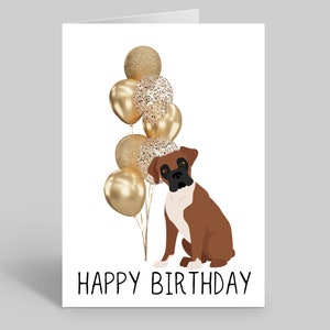 carte d'anniversaire de chien | Cartes d'anniversaire personnalisées | cartes postales pour les amoureux des chiens | Cartes pour animaux de compagnie | Cartes d'anniversaire originales | Chien boxer