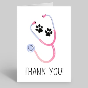 Thank You Vet Card, Thank You Cards, Vet Cards, Veterinary Thank You Card, Veterinary Cards, Cards For Vets, Veterinary Nurse Cards