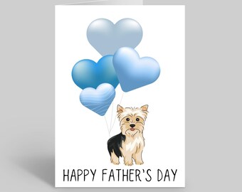Dog Dad Fathers Day Card, Dog Fathers Day Gift, Dog Cards, Yorkie Card, Yorkshire Terrier Fathers Day Card, Pet Fathers Day Cards, Pet Card