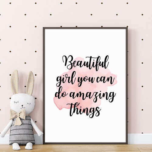 Girls Wall Print Girls Nursery Decor Girls Bedroom Decor Etsy