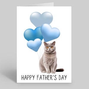 Carte fête des pères British Shorthair, Cartes de fête des pères chat, Cartes de papa de chat, Cartes de chat, Cartes pour la fête des pères, Chats pour la fête des pères, Cartes de chats