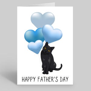 Carte fête des pères chat noir, carte fête des pères chat, cartes chat noir, carte fête des pères papa chat, cartes animal de compagnie, carte fête des pères animal de compagnie