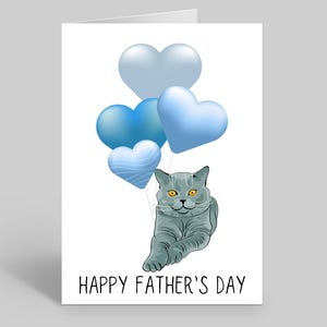 Carte fête des pères British Shorthair, Cartes de fête des pères chat, Cartes de papa de chat, Cartes de chat, Cartes pour la fête des pères, Chats pour la fête des pères, Cartes de chats