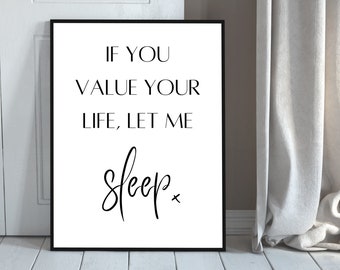 Funny Bedroom Quote Print, Sleep Quotes, Bedtime Quotes, Sleeping Prints, Bedroom Wall Art, Bedroom Prints, Bedroom Quotes, Sleep Quotes