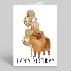 Cartes d'anniversaire de chien de Poméranie, Cartes d'anniversaire de chien, Cartes d'animal de compagnie, Cartes de Poméranie, Cartes de chien, Cadeaux Poméranie