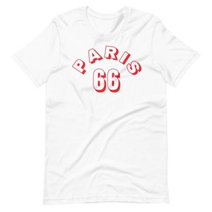 PARIS 66 White 100% Cotton Unisex T-Shirt